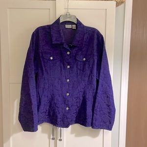 Chico’s purple button down jacket size 3-XL/16.